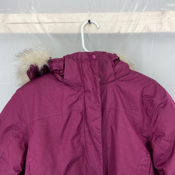 LL Bean Women 1X Baxter State Parka Coat Pink Full Zip Hood 650 Goose Down Fill - Picture 2 of 9
